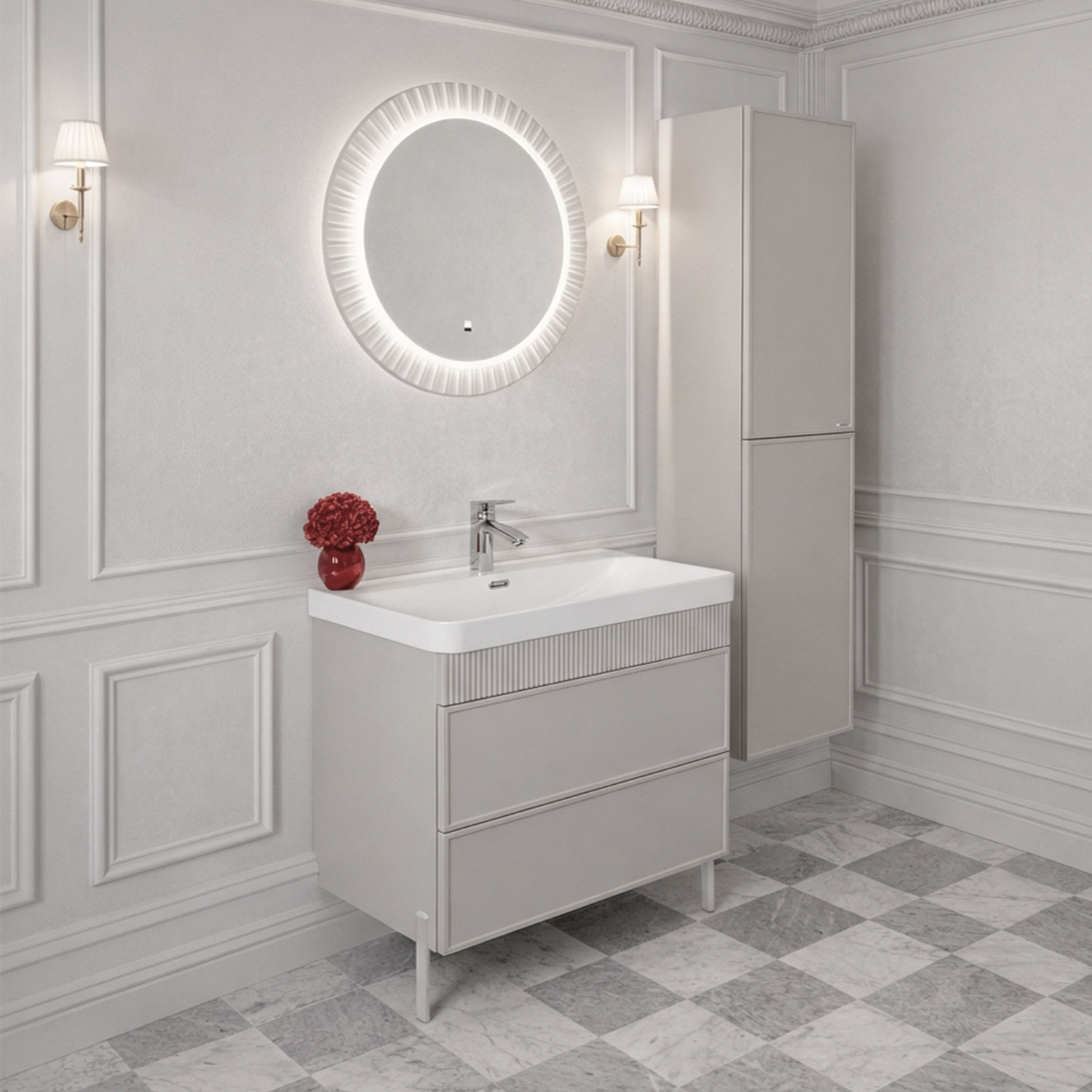 Комплект нерегулируемых мебельных ножек Comforty, 2 штуки, h=200мм, цвет серый шёлк