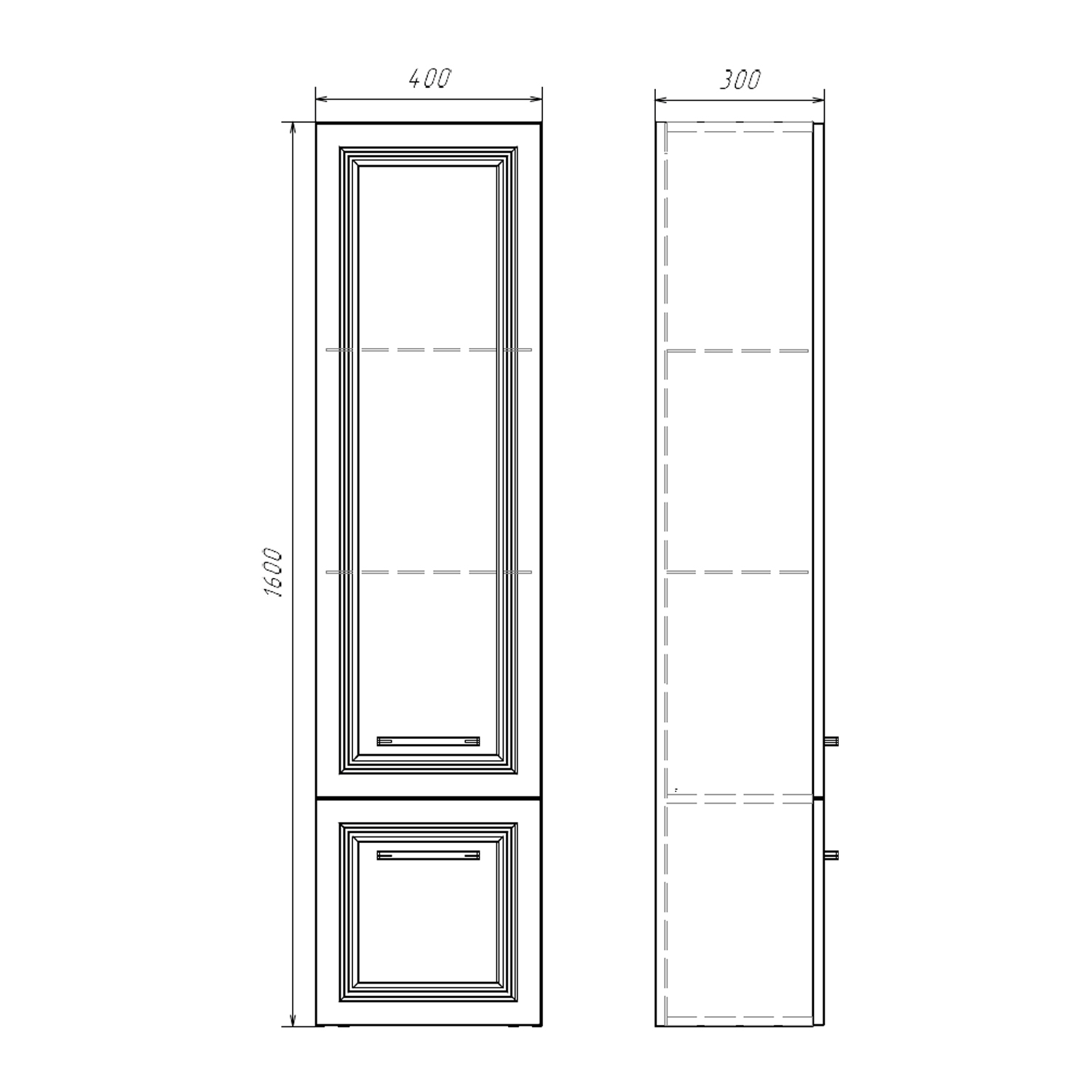 Шкаф колонна для ванной комнаты Comforty Бросно-40П оружейная сталь