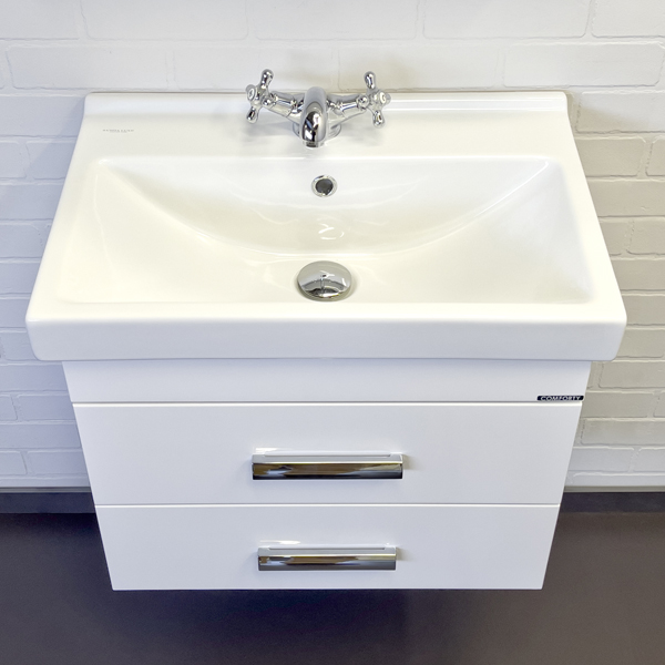 Тумба-умывальник Comforty Никосия 60П белый глянец с раковиной Фест 60