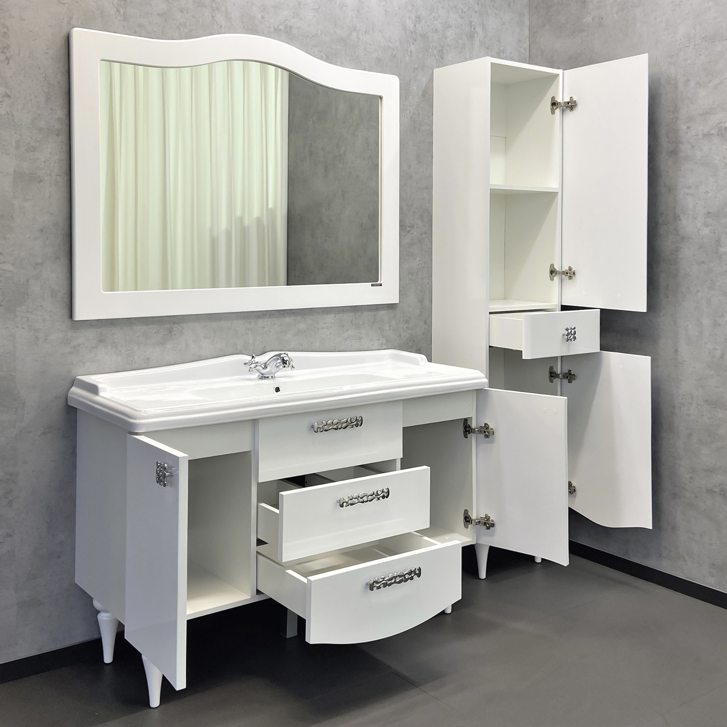 Comforty. Тумба-умывальник "Монако-120" белый глянец с раковиной Comforty 3312