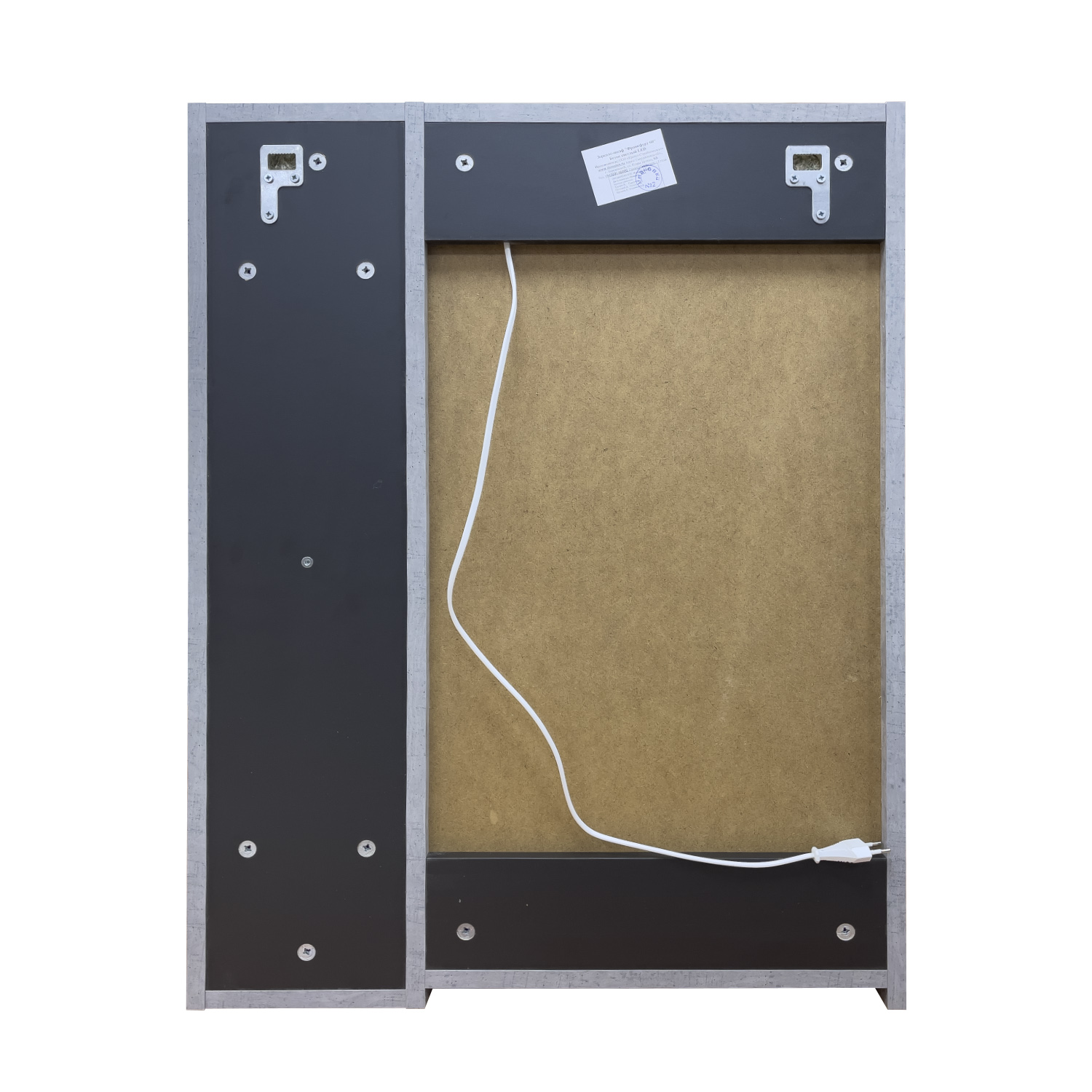 Зеркало-шкаф Comforty Франкфурт-60 бетон светлый, со светодиодной подсветкой