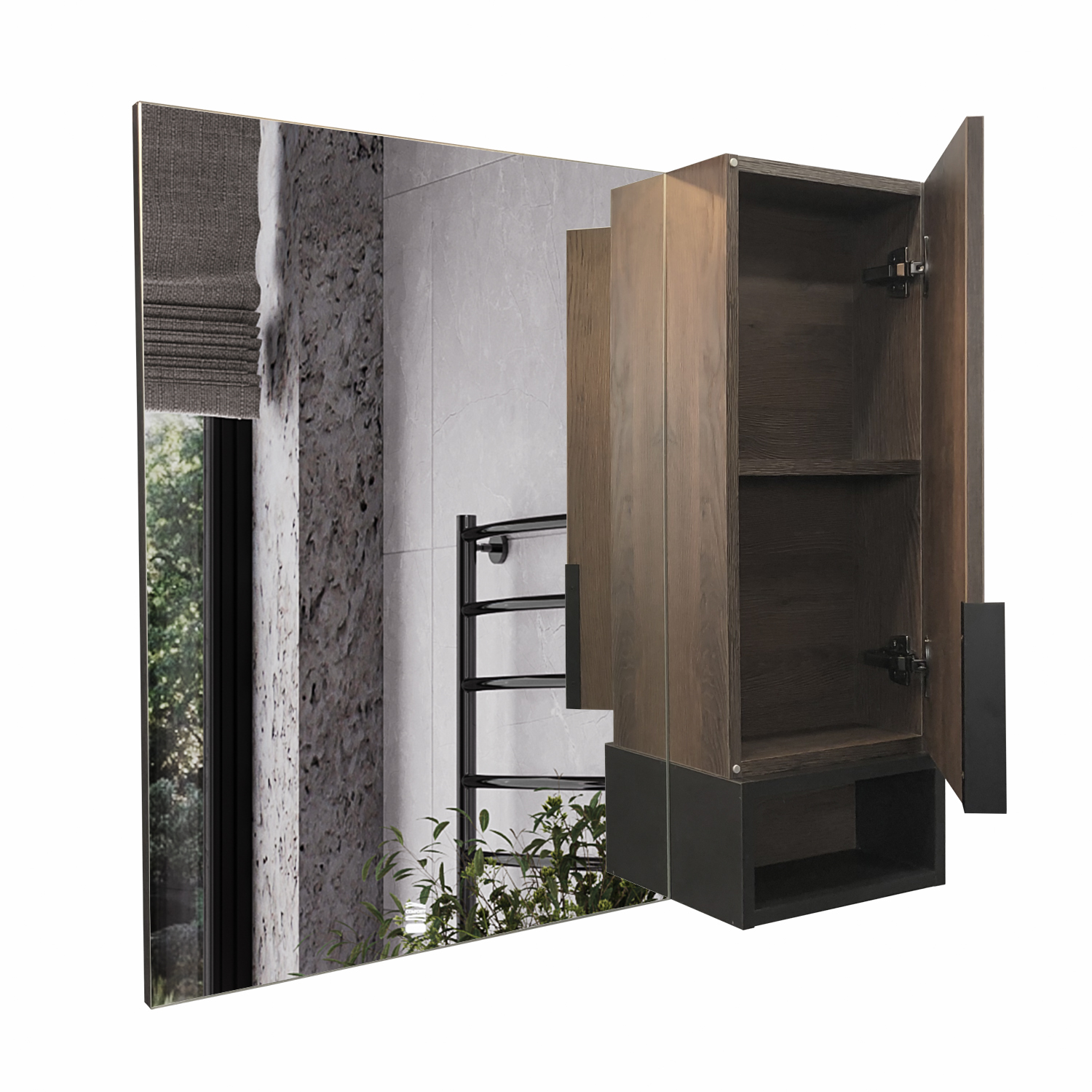 Comforty. Зеркало-шкаф "Франкфурт-90" дуб шоколадно-коричневый