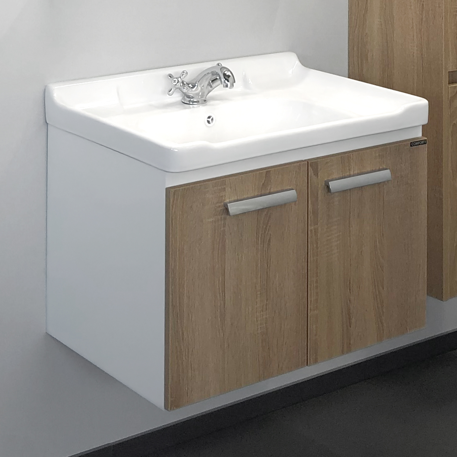 Тумба-умывальник Comforty Рига 70 дуб сонома с раковиной Comforty 9335-70