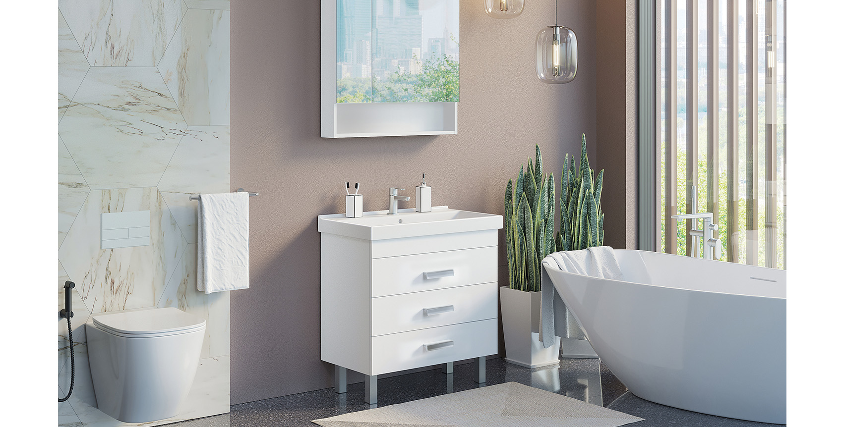 Коллекция мебели для ванной комнаты Никосия