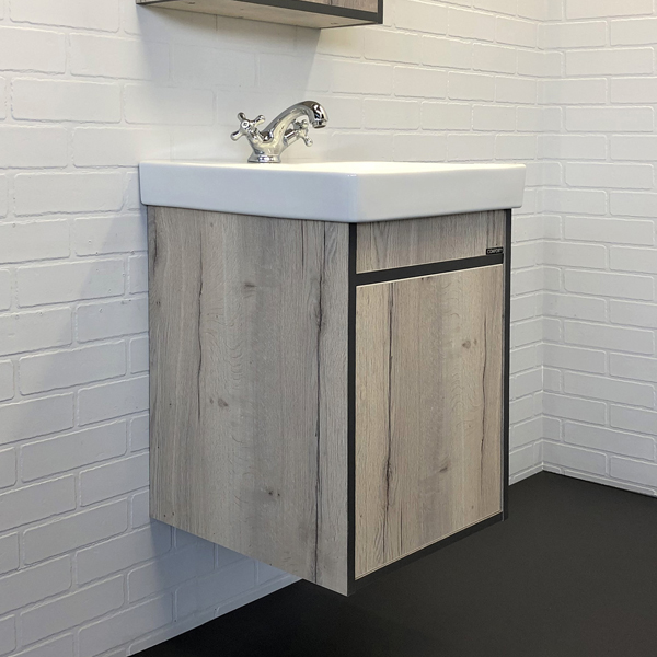 Тумба-умывальник Comforty Вена-45 дуб дымчатый с раковиной Адриана 45