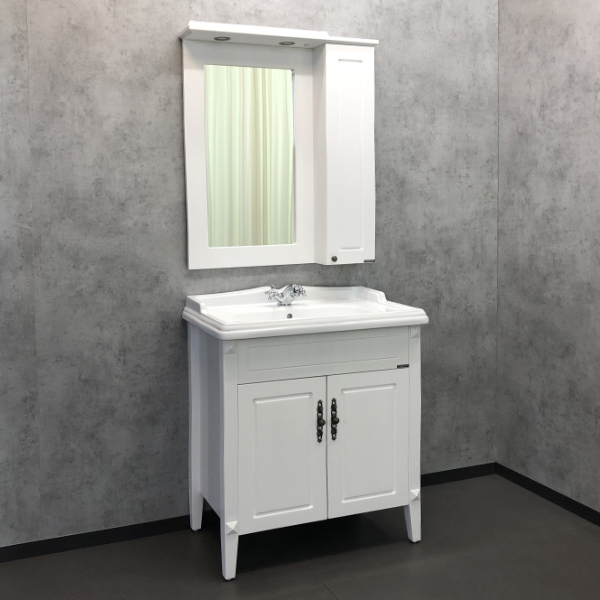 Comforty. Тумба-умывальник "Палермо-80 белый глянец с раковиной Comforty 3380