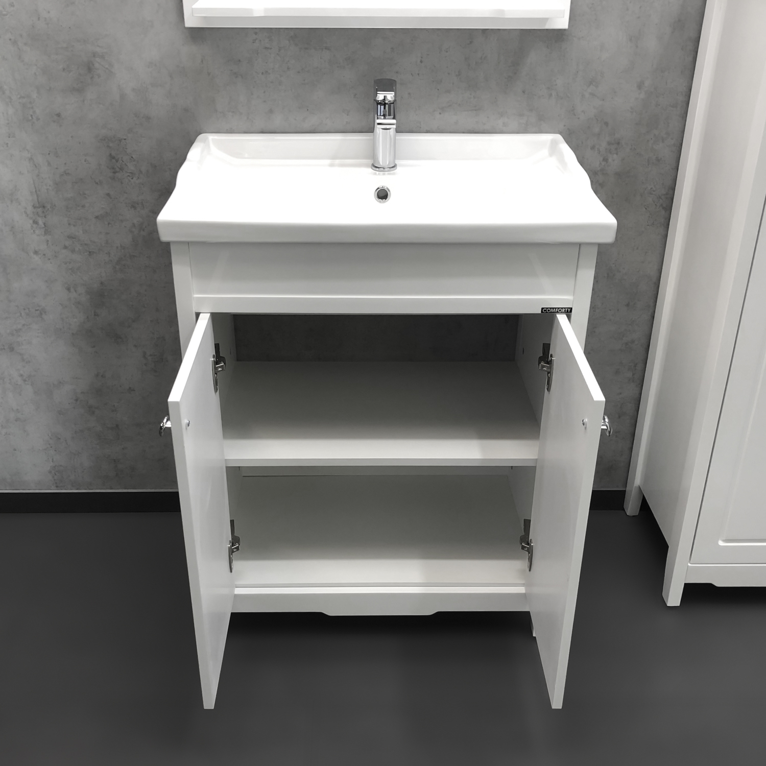 Comforty. Тумба-умывальник "Тбилиси-70" белый глянец с раковиной Comforty XD-F70