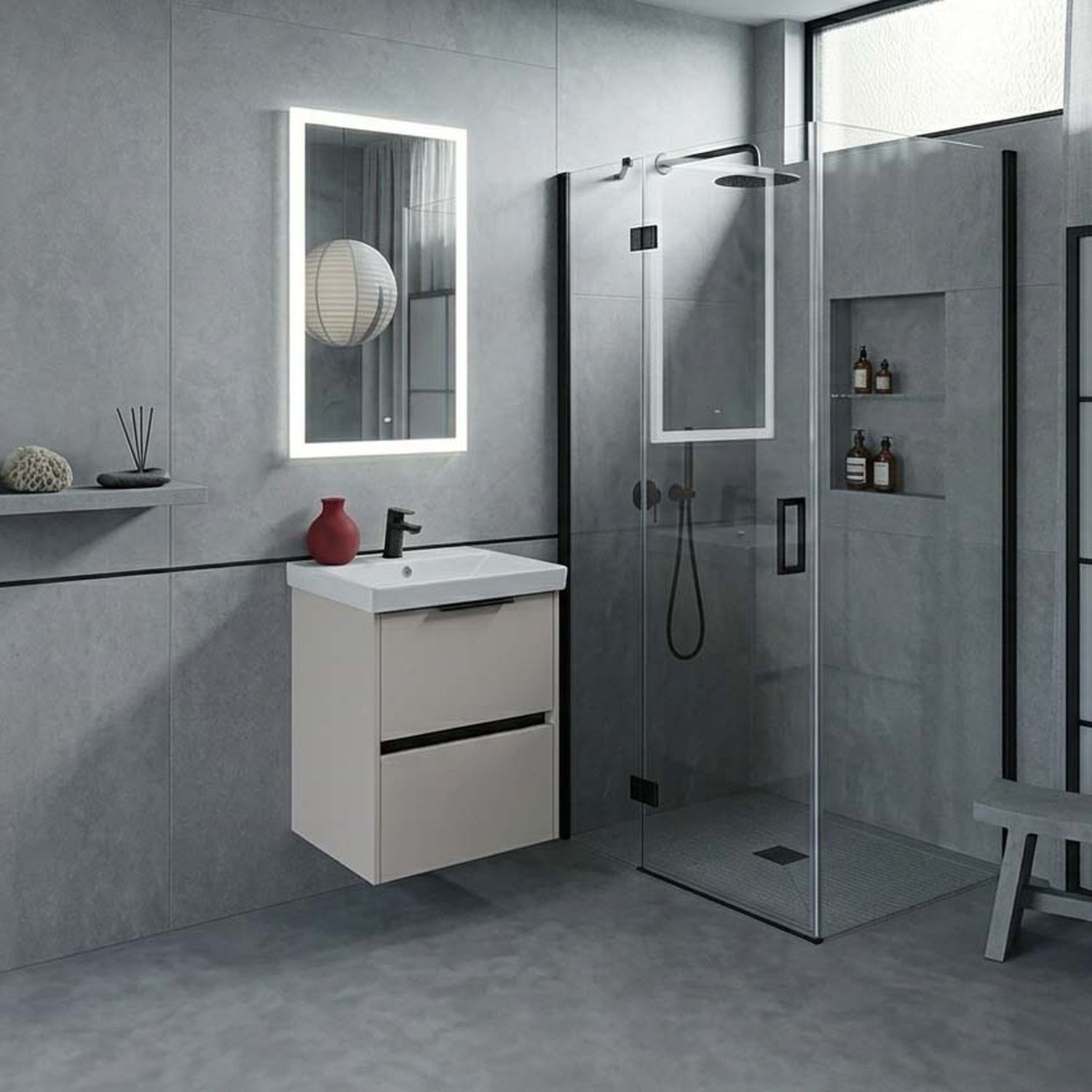 Тумба-умывальник Comforty Селенга-50 цвет cерый шелк с раковиной CF19696BX-50