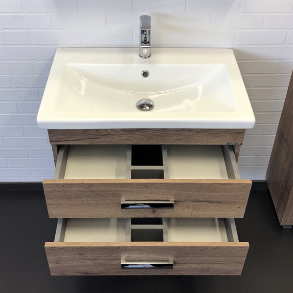 Тумба-умывальник Comforty Никосия 70П дуб темный с раковиной Como 70