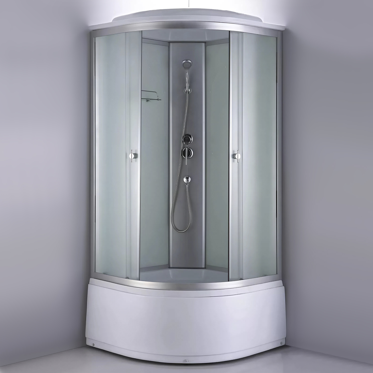 Душевая кабина Comforty СF5888E-B 800*800*2100 стекло крезет, задняя белая стеклянная панель, высокий поддон