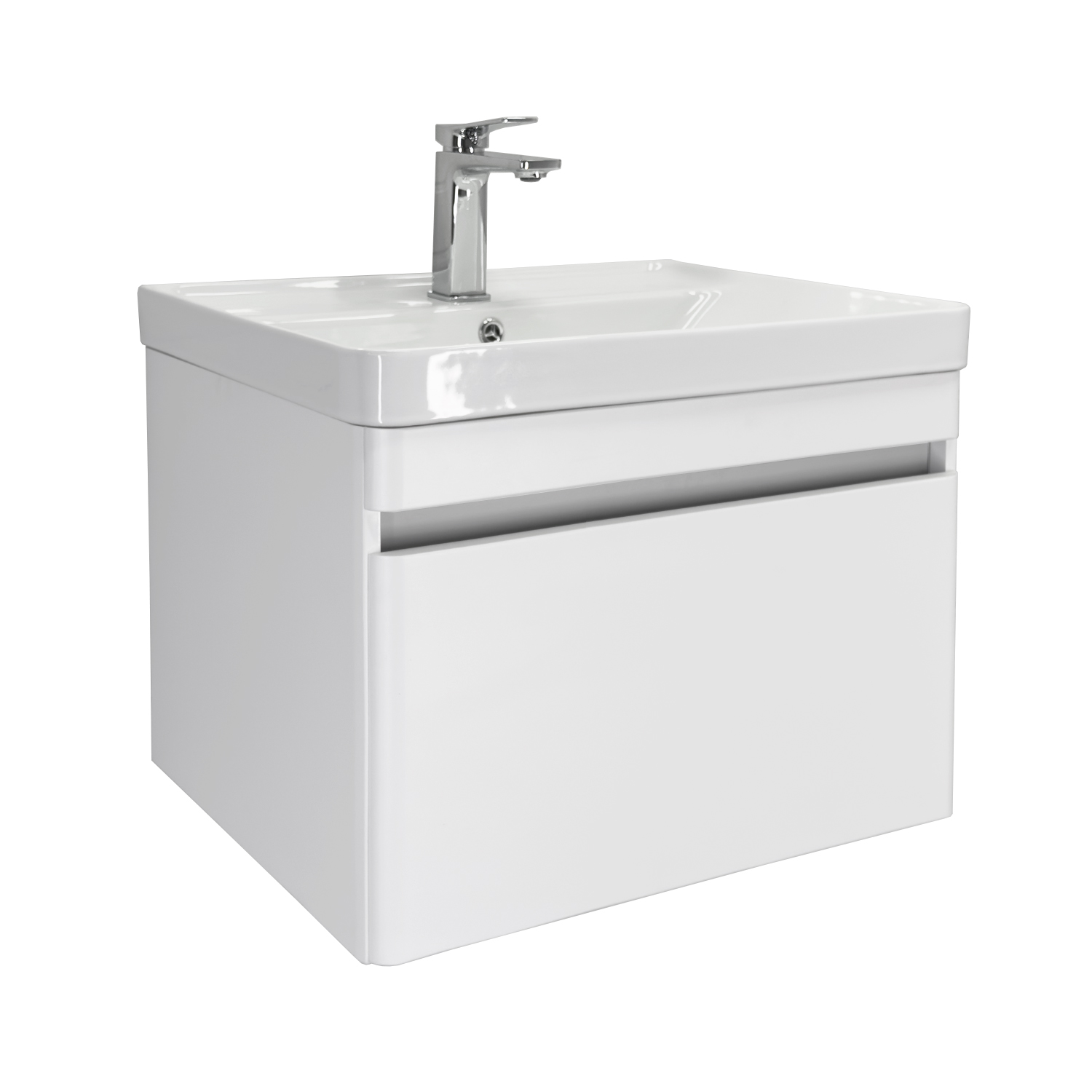 Подвесная тумба-умывальник Comforty Валдай-60П белый матовый с раковиной 4460