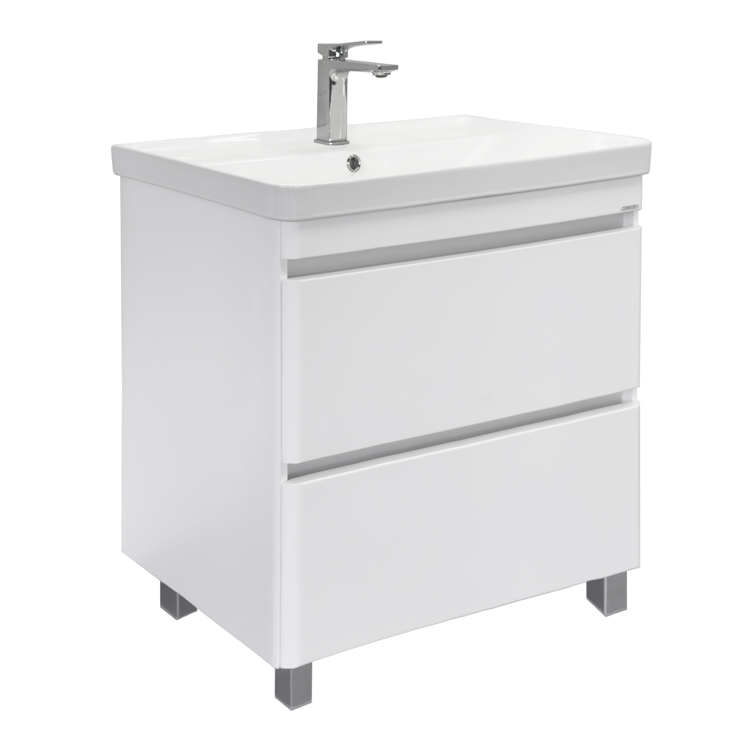 Тумба-умывальник напольная Comforty Валдай-80Н белая матовая с раковиной Comforty 4480