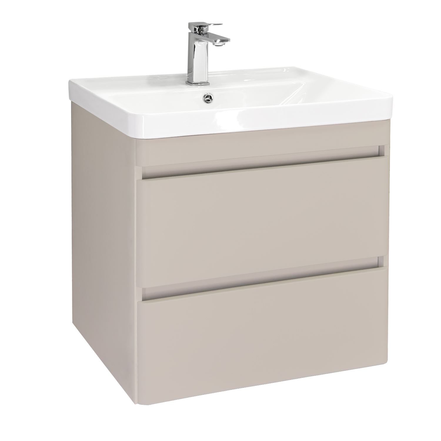 Тумба-умывальник Comforty Енисей-60П2 серый шелк с раковиной COMFORTY 4460