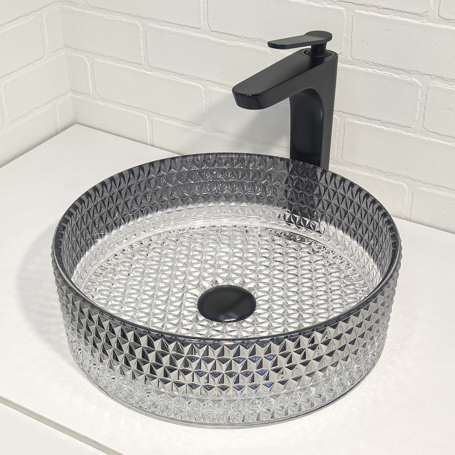 Раковина COMFORTY CF21010(400)  стеклянная градиентный серый