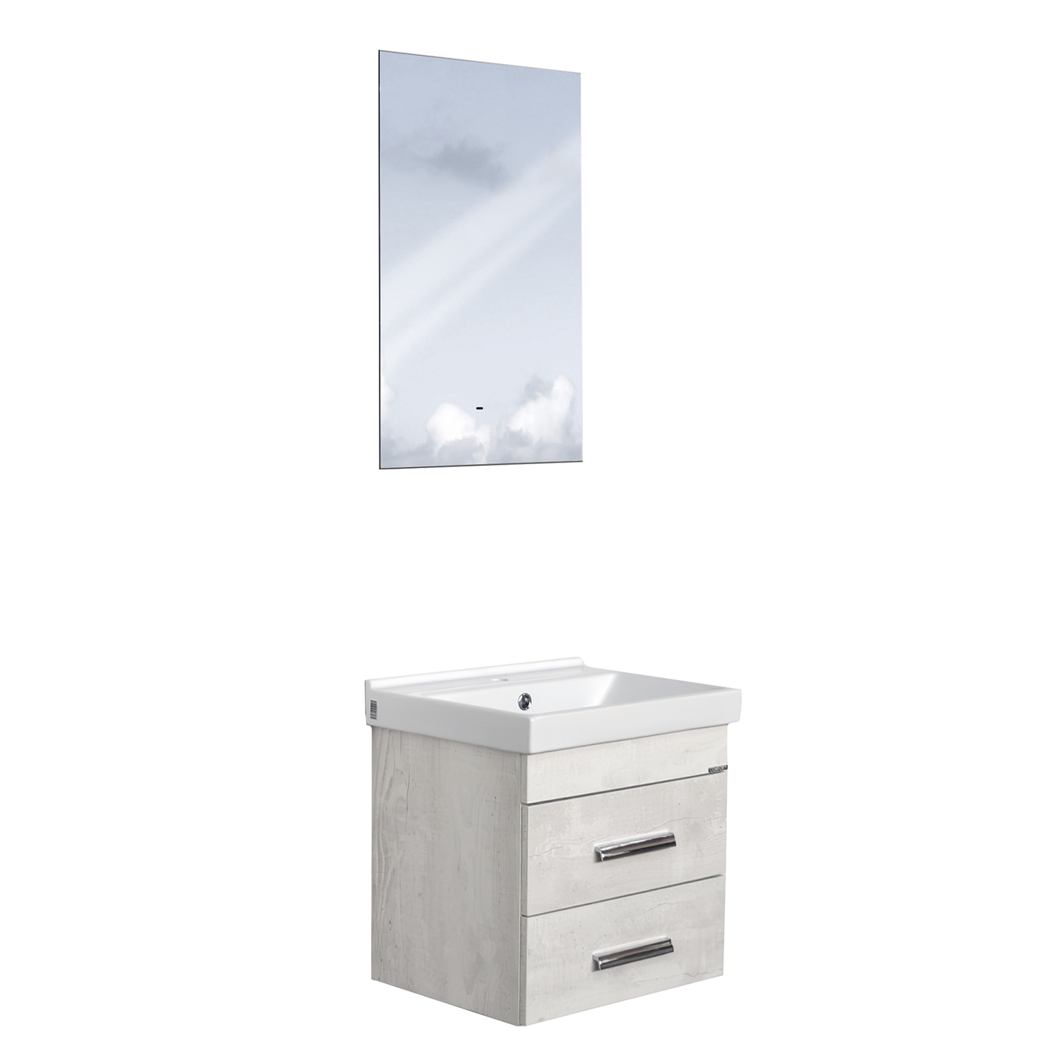 Тумба-умывальник Comforty Никосия 50П дуб белый с раковиной Фест 50