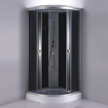 Душевая кабина Comforty СF5881E-A 800*800*2100 серое стекло, задняя черная стеклянная панель, низкий поддон