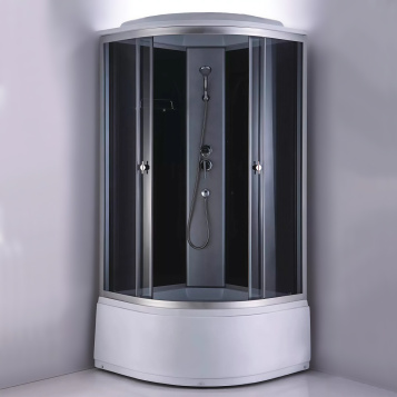 Душевая кабина Comforty СF5888E-А 800*800*2100 серое стекло, задняя черная стеклянная панель, высокий поддон