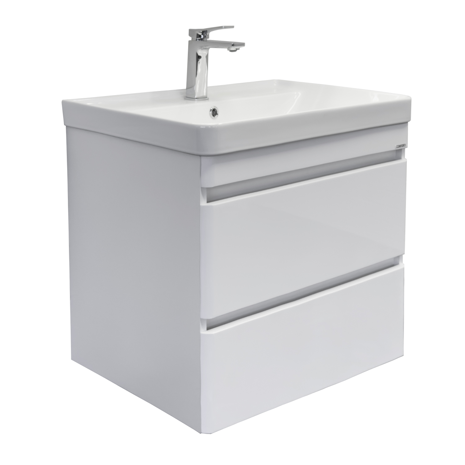 Тумба-умывальник подвесная Comforty Енисей-70П2 белый глянец c раковиной 4470