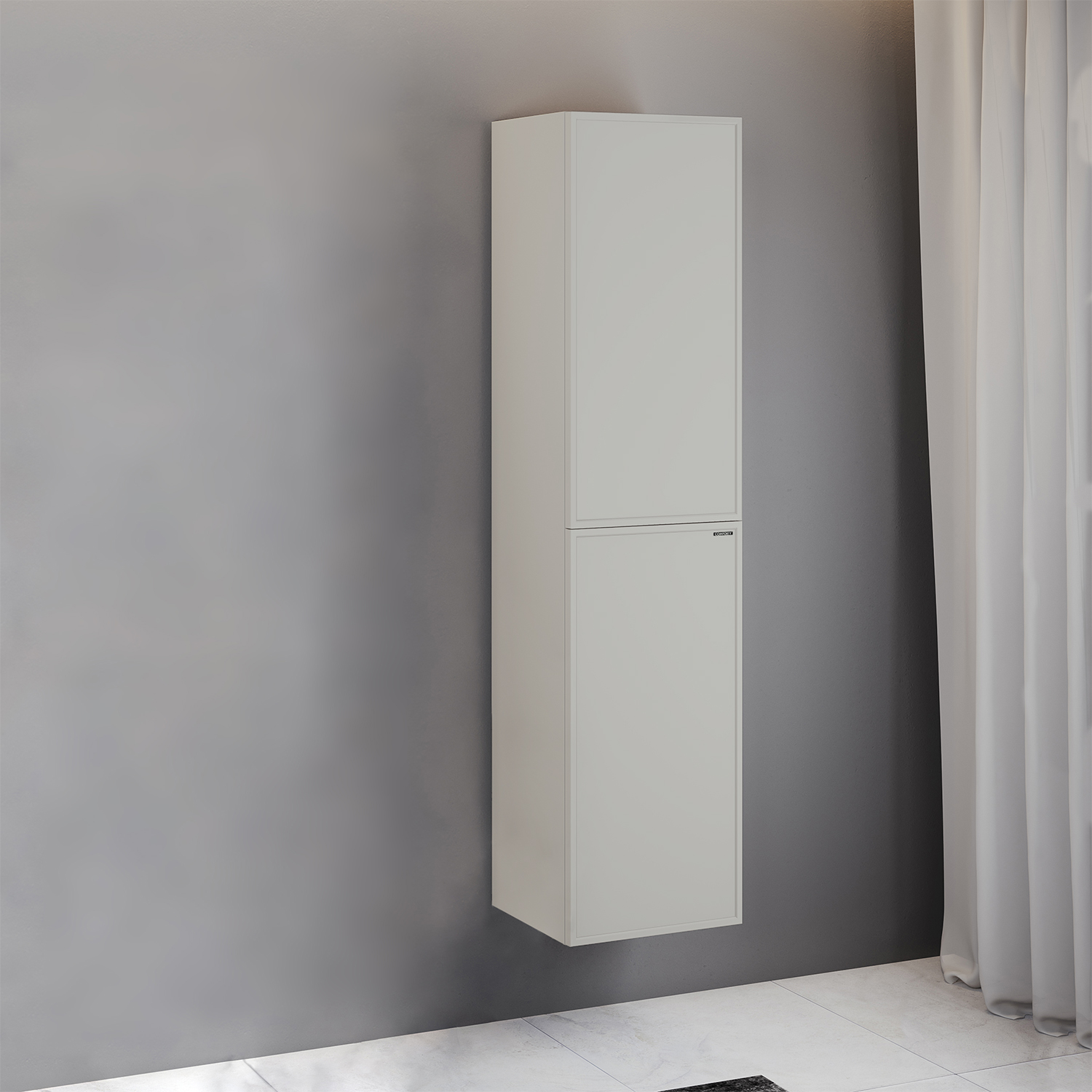 Шкаф-колонна Comforty Мадрид 40 серый шёлк