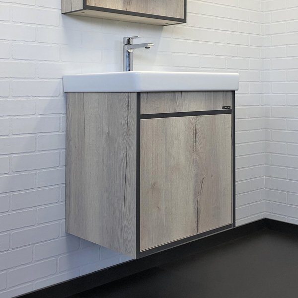 Тумба-умывальник Comforty Вена 55 дуб дымчатый с раковиной Адриана 55