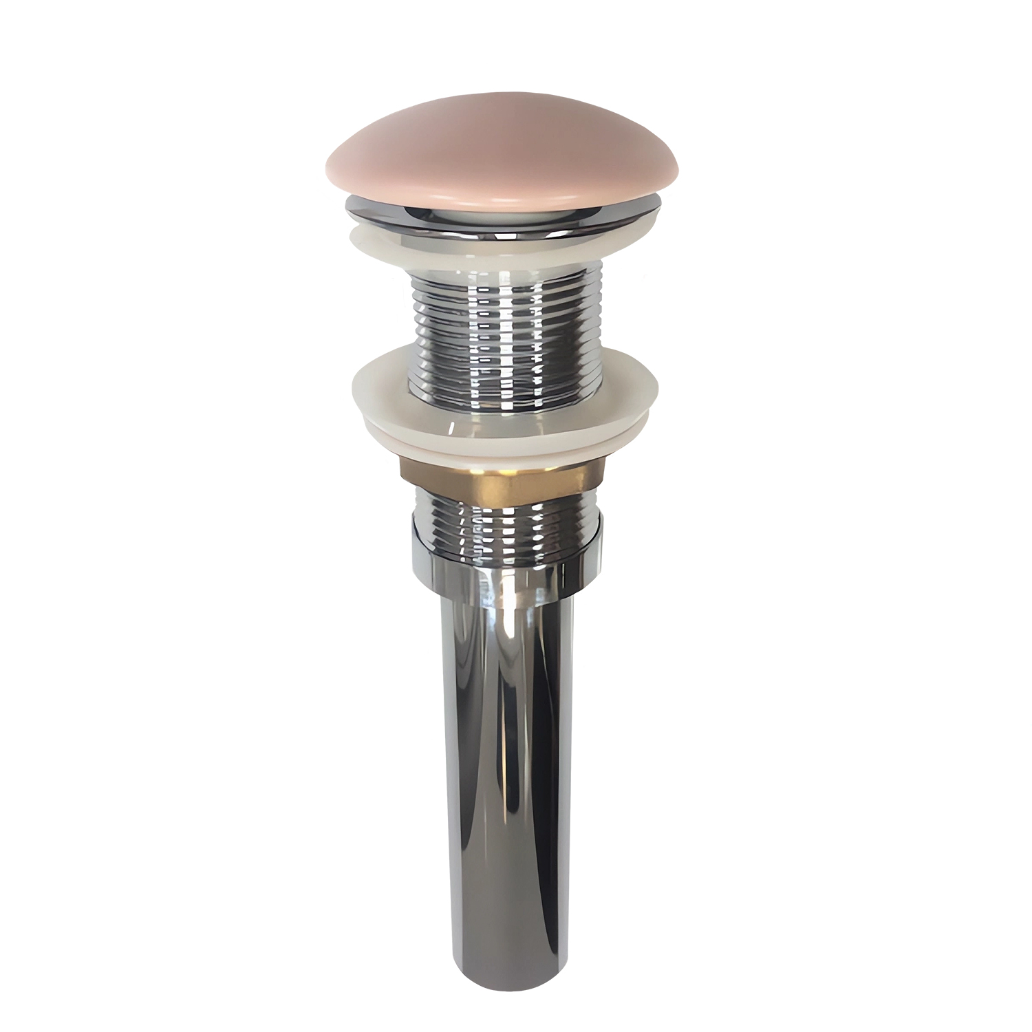 Донный клапан с керамическим верхом, без перелива, розовый, DK-01P