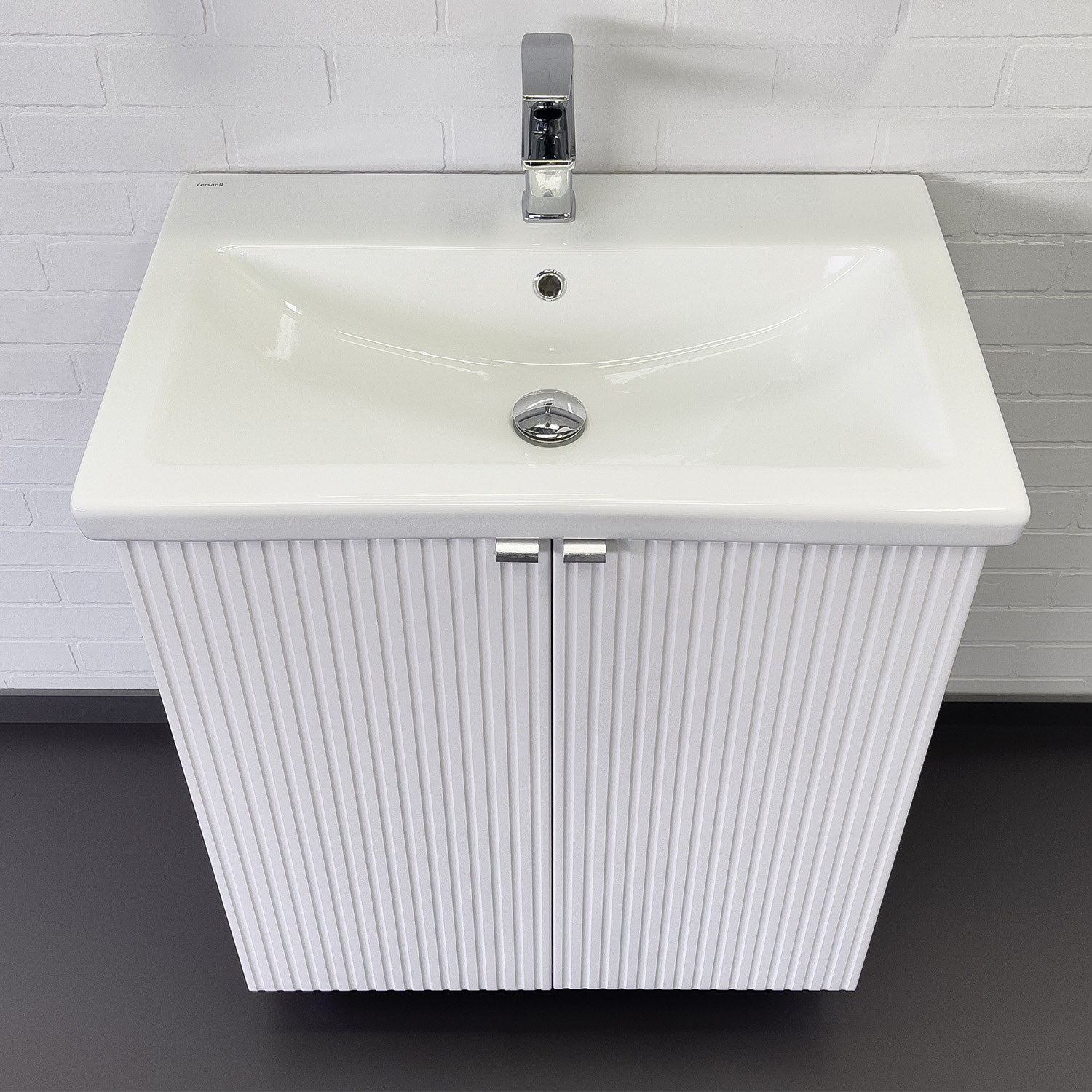 Тумба-умывальник Comforty Лима-70 белый матовый с раковиной Комо 70