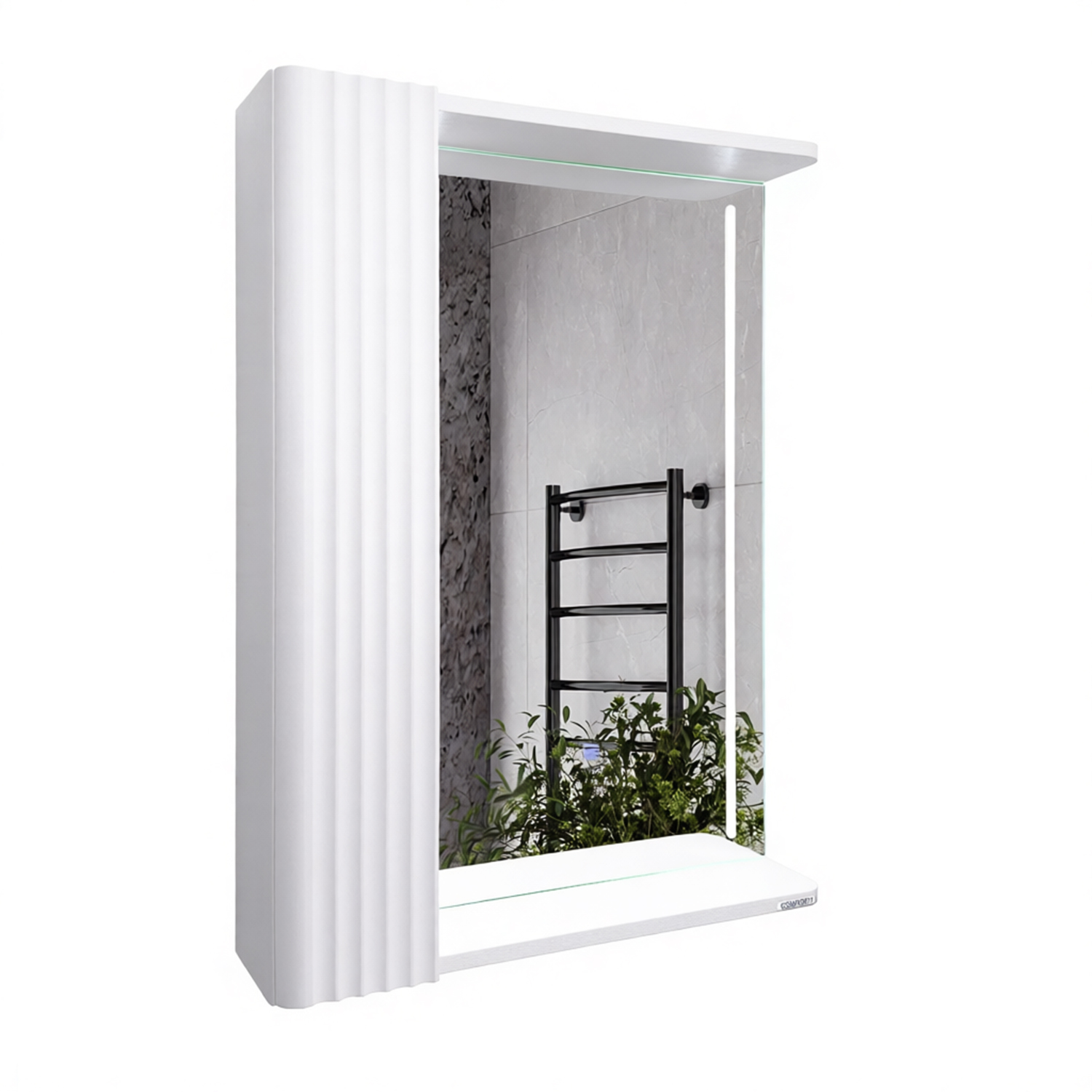 Зеркало-шкаф Comforty Ангара-60 белый матовый со светодиодной подсветкой