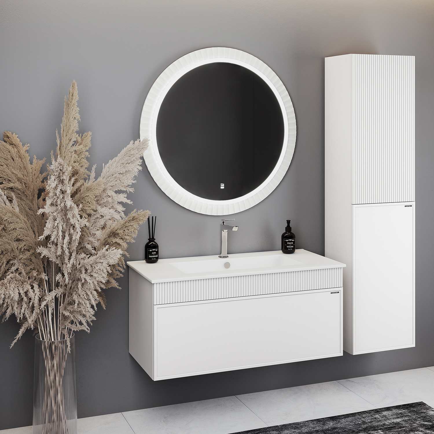 Тумба-умывальник Comforty Мадрид 100 белый матовый с раковиной Comforty 100E