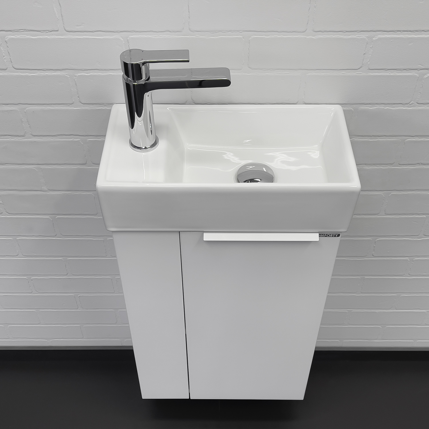 Тумба-умывальник Comforty Асти-40 белый глянец с раковиной Comforty 9140