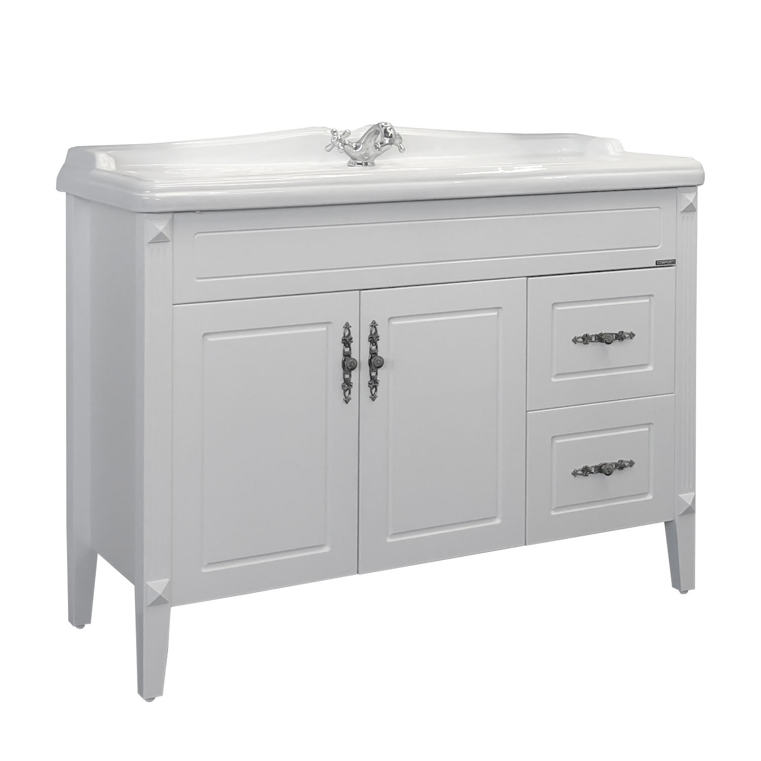 Comforty. Тумба-умывальник Палермо-120 белый глянец с раковиной Comforty 3312