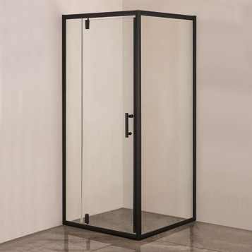 Душевое ограждение Comforty 30B, прозрачное стекло, черный профиль 900*900*1850 без поддона