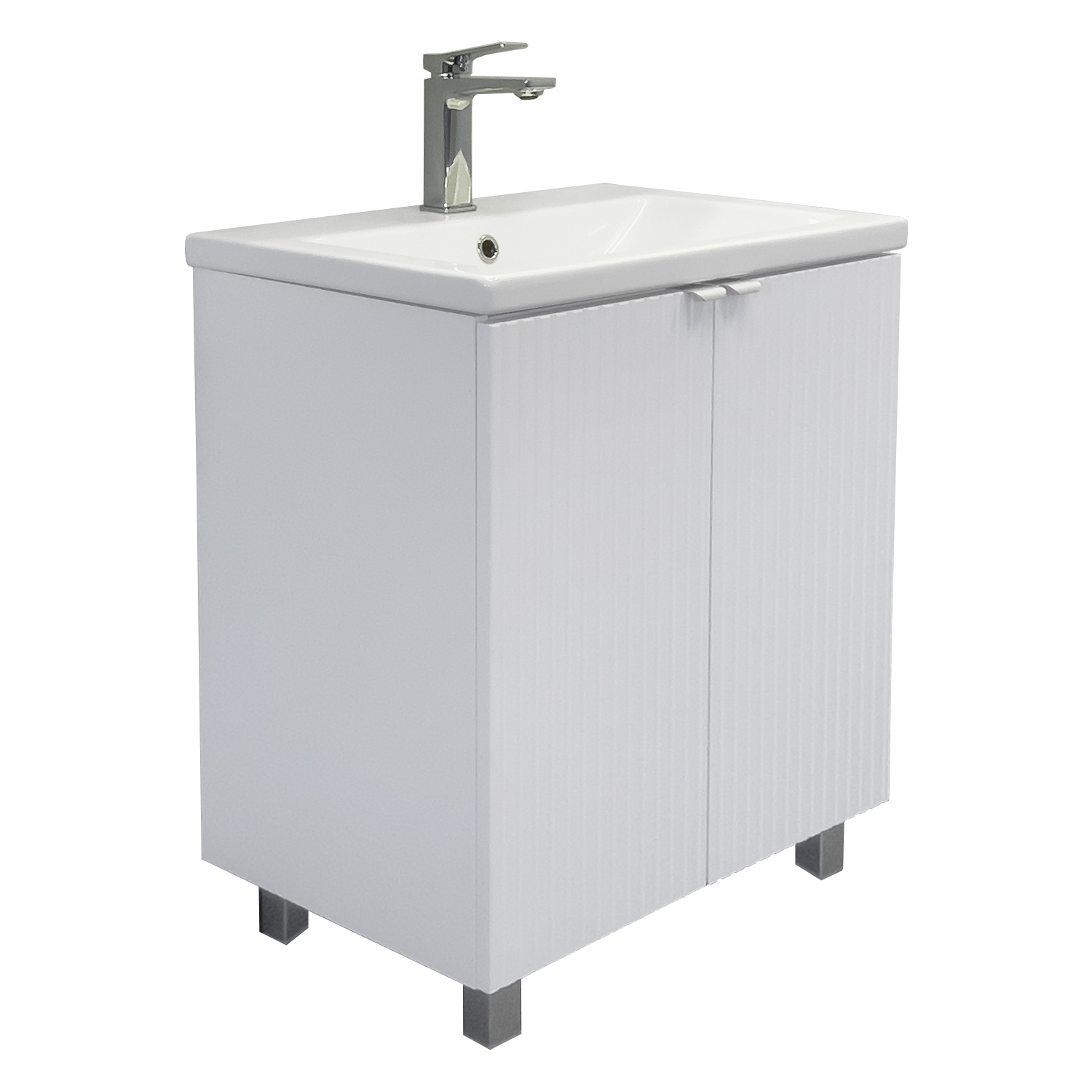 Тумба-умывальник Comforty Лима-60Н белый матовый с раковиной Комо 60