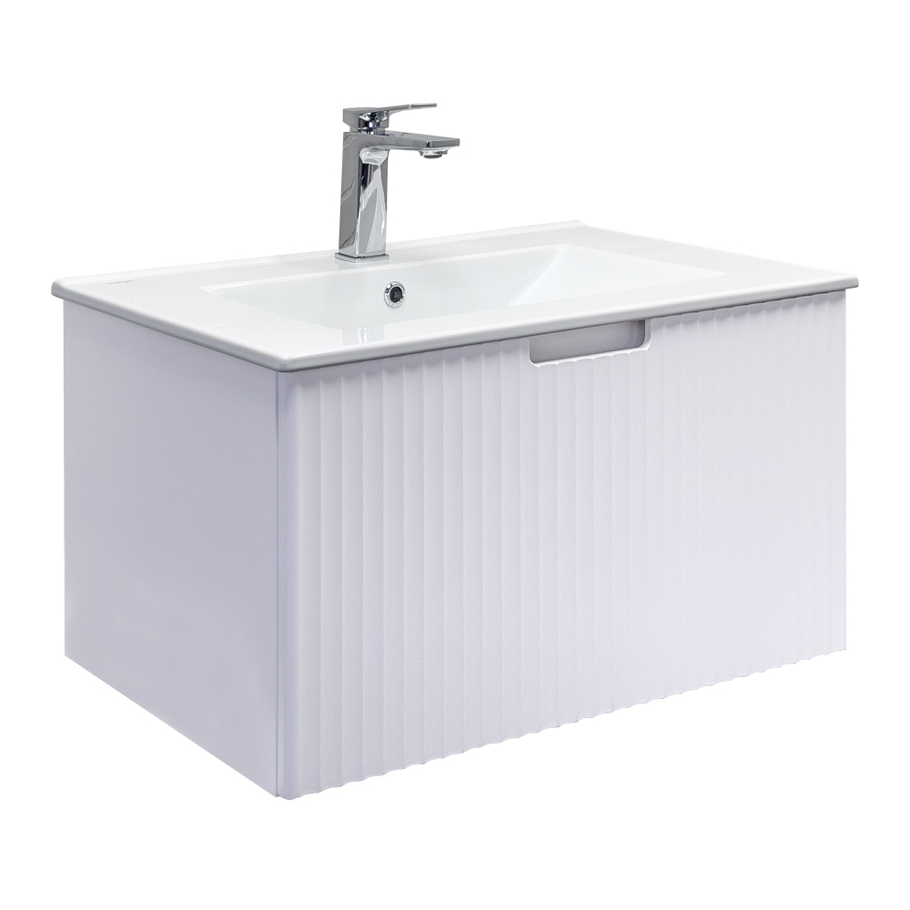 Подвесная тумба-умывальник Comforty Муром-70П белая матовая с раковиной 70E