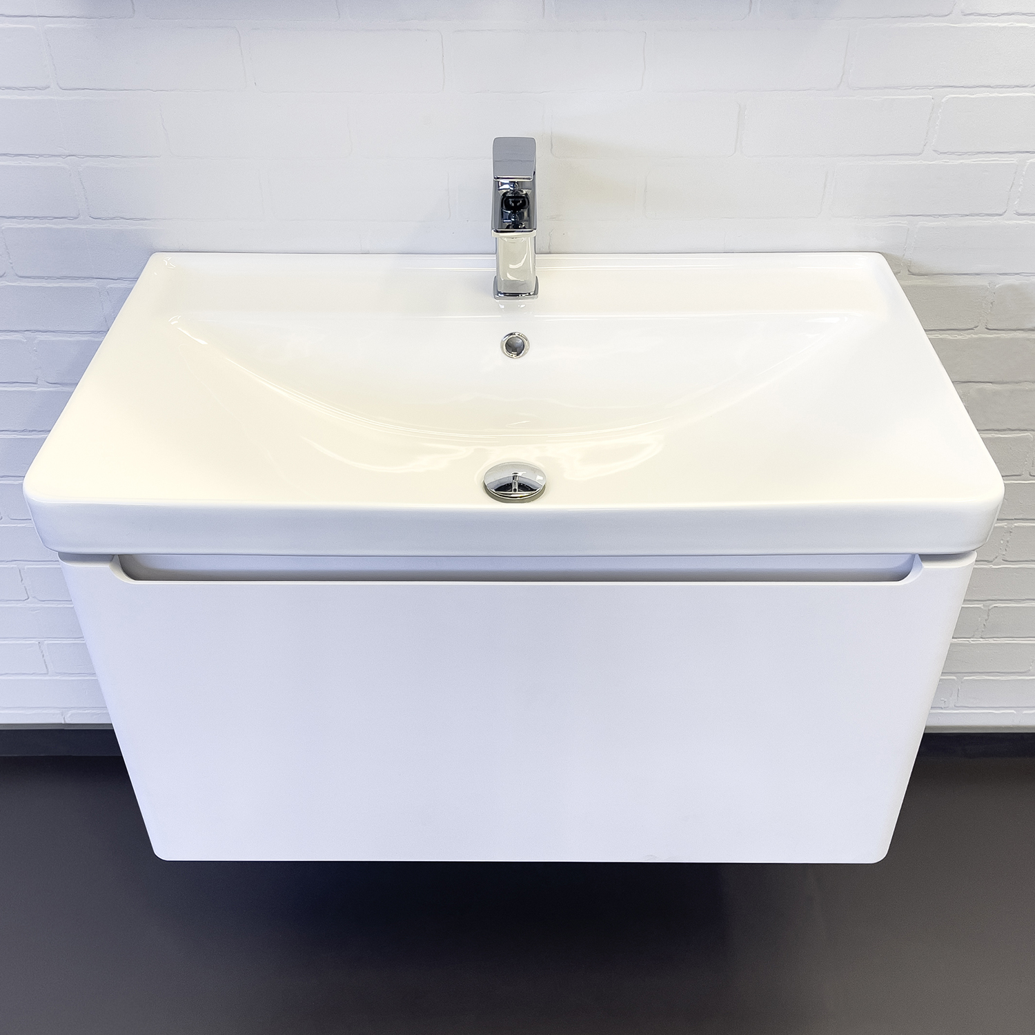 Подвесная тумба-умывальник Comforty Арзамас-80-1 белая матовая с раковиной 4480