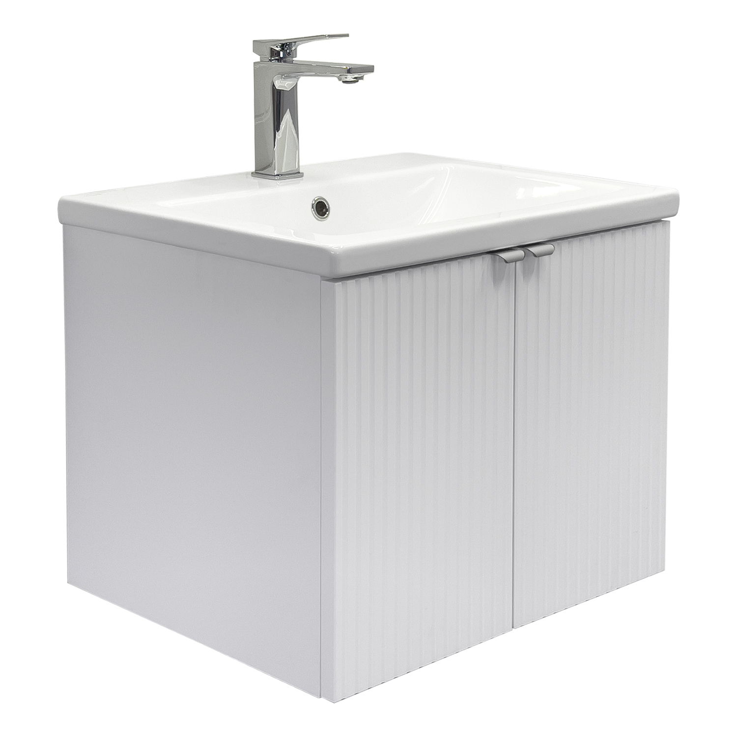 Тумба-умывальник Comforty Лима-60П белый матовый с раковиной Комо 60