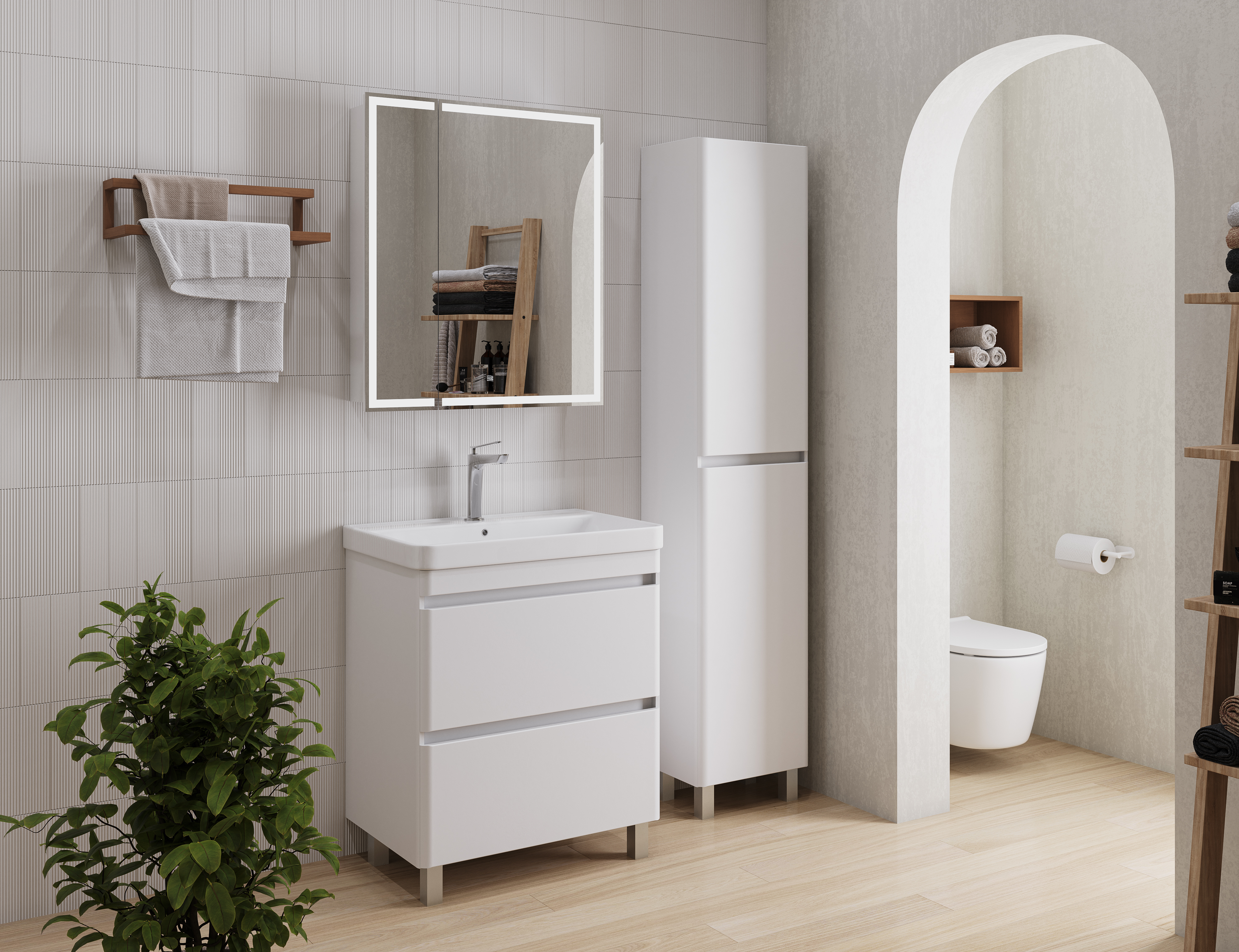 Идеальное решение для просторных ванных комнат