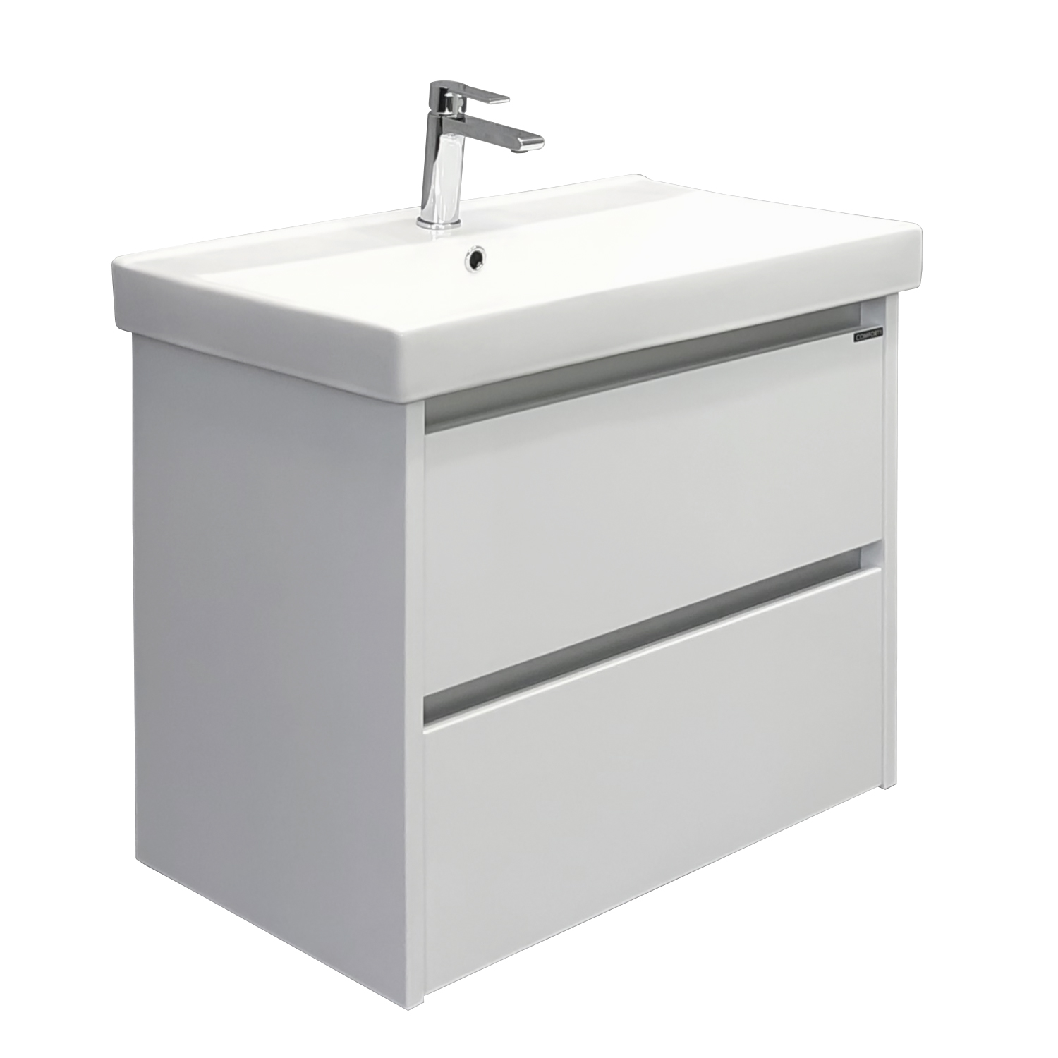 Comforty. Тумба-умывальник Дублин-75 белый глянец с раковиной Comforty 8057