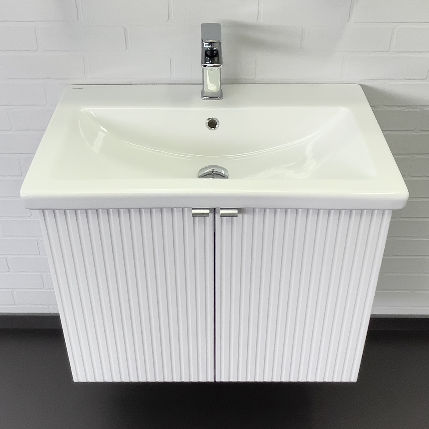 Тумба-умывальник Comforty Лима-70П белый матовый с раковиной Комо 70