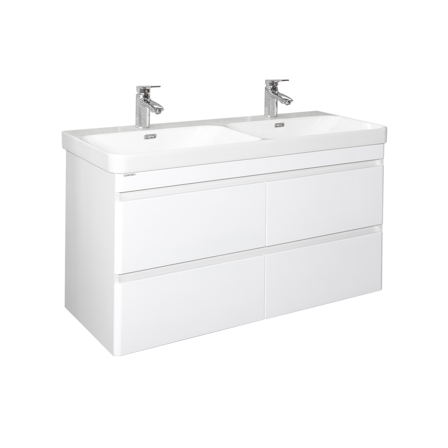 Тумба-умывальник Comforty Енисей-120 белый глянец c раковиной CF19595BX-120D