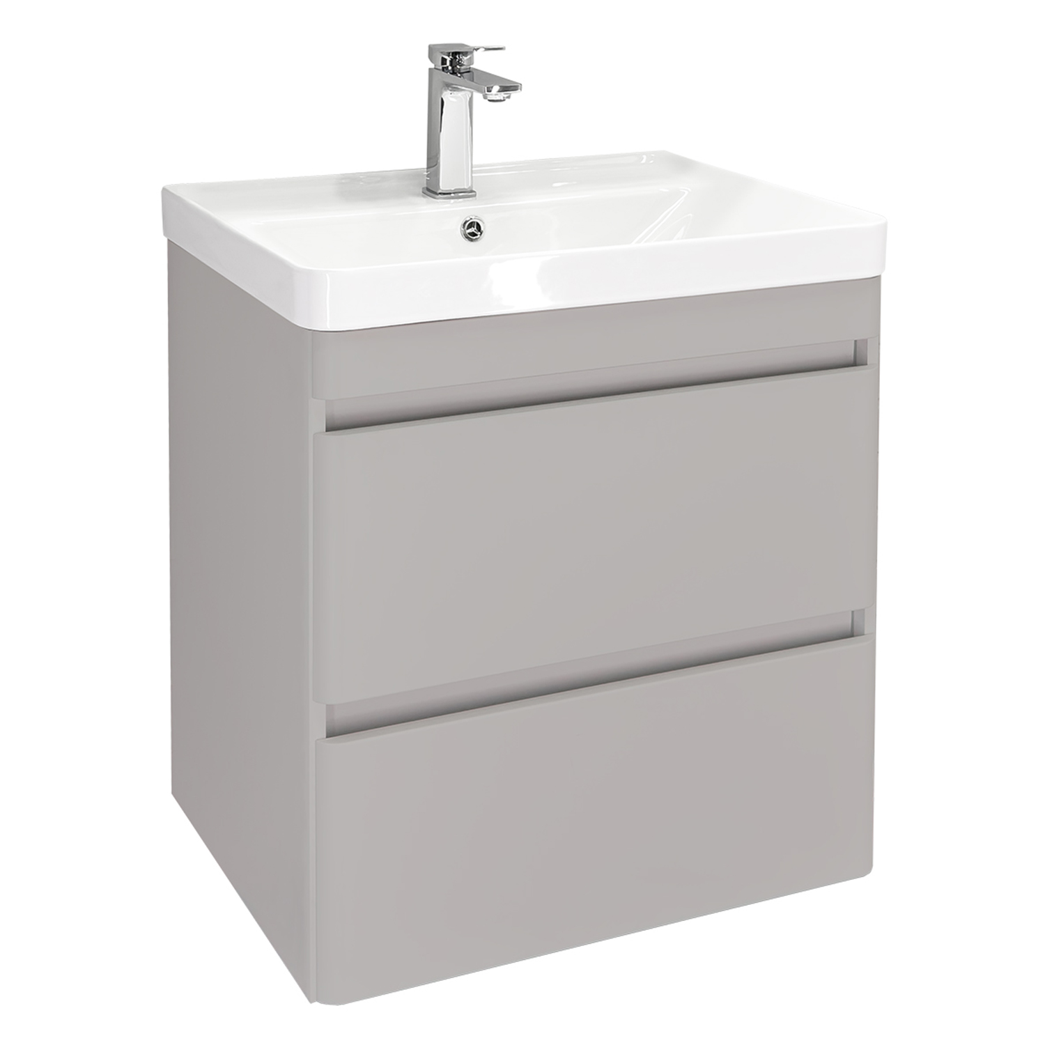 Тумба-умывальник Comforty Енисей-60П2 серый шелк с раковиной COMFORTY 4460