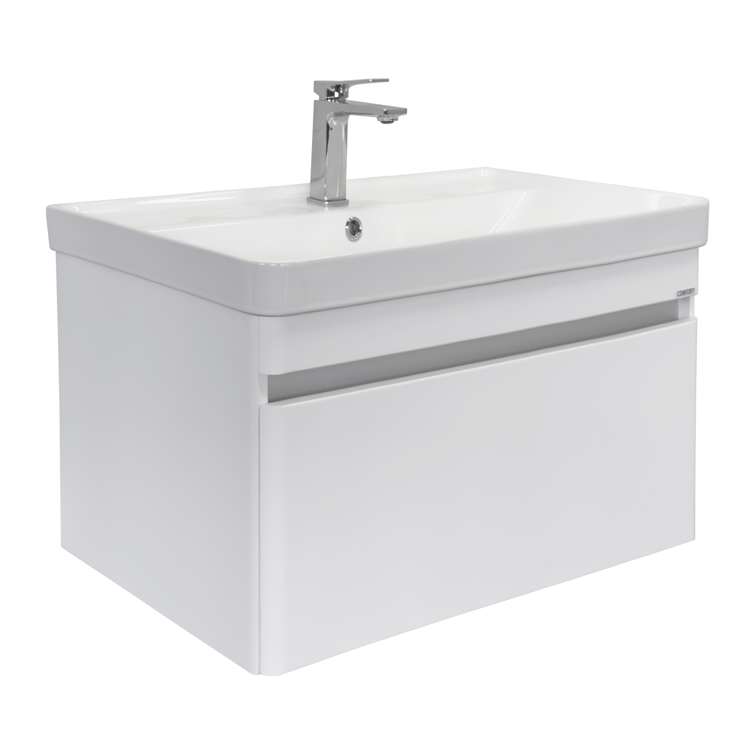 Тумба-умывальник подвесная Comforty Валдай-80П белая матовая с раковиной Comforty 4480
