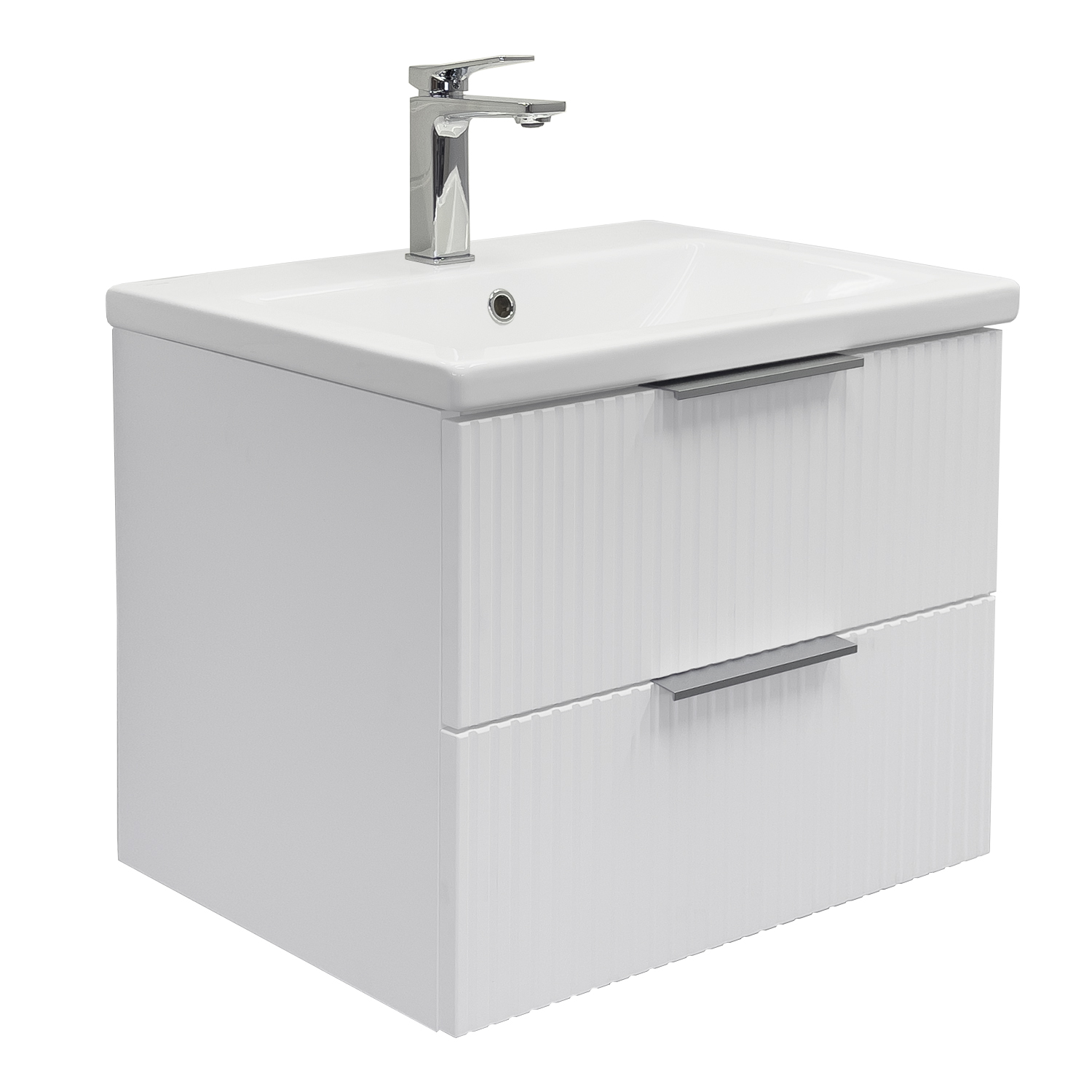 Тумба-умывальник Comforty Лима-60П2 белый матовый с раковиной Комо 60