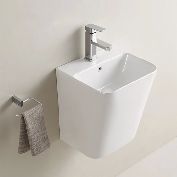 Подвесная прямоугольная раковина моноблок Comforty 500Q