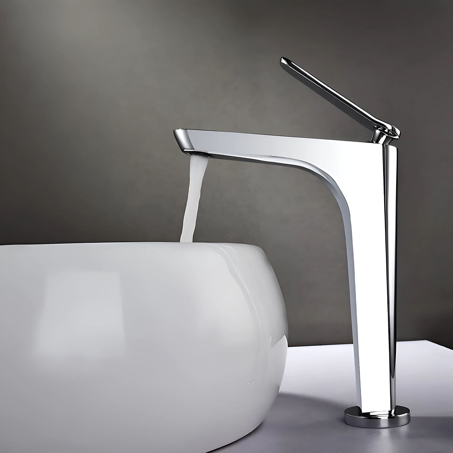 Высокий смеситель для раковины, картридж 35 мм, хром, FC088B-CCT