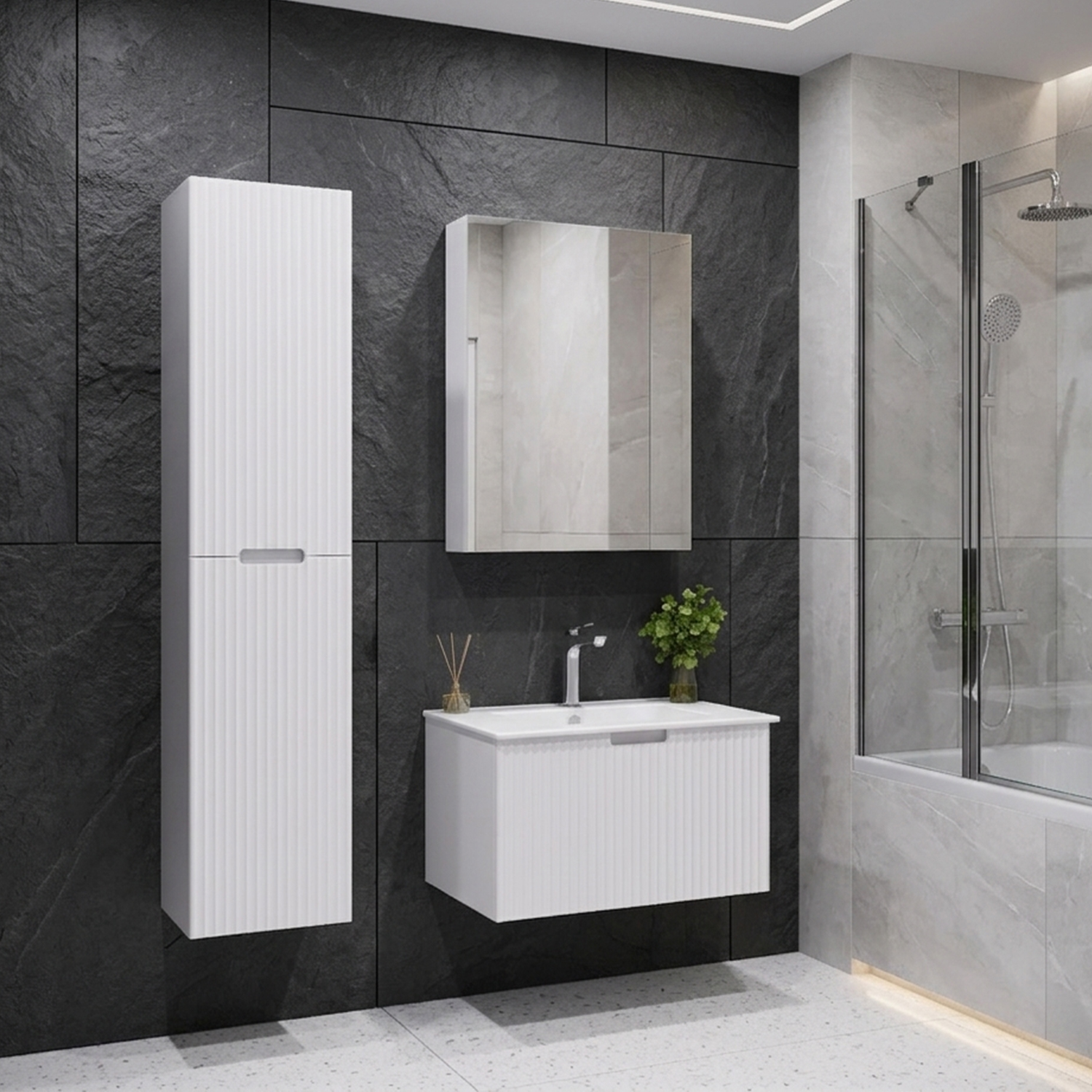 Подвесная тумба-умывальник Comforty Муром-70П белая матовая с раковиной 70E