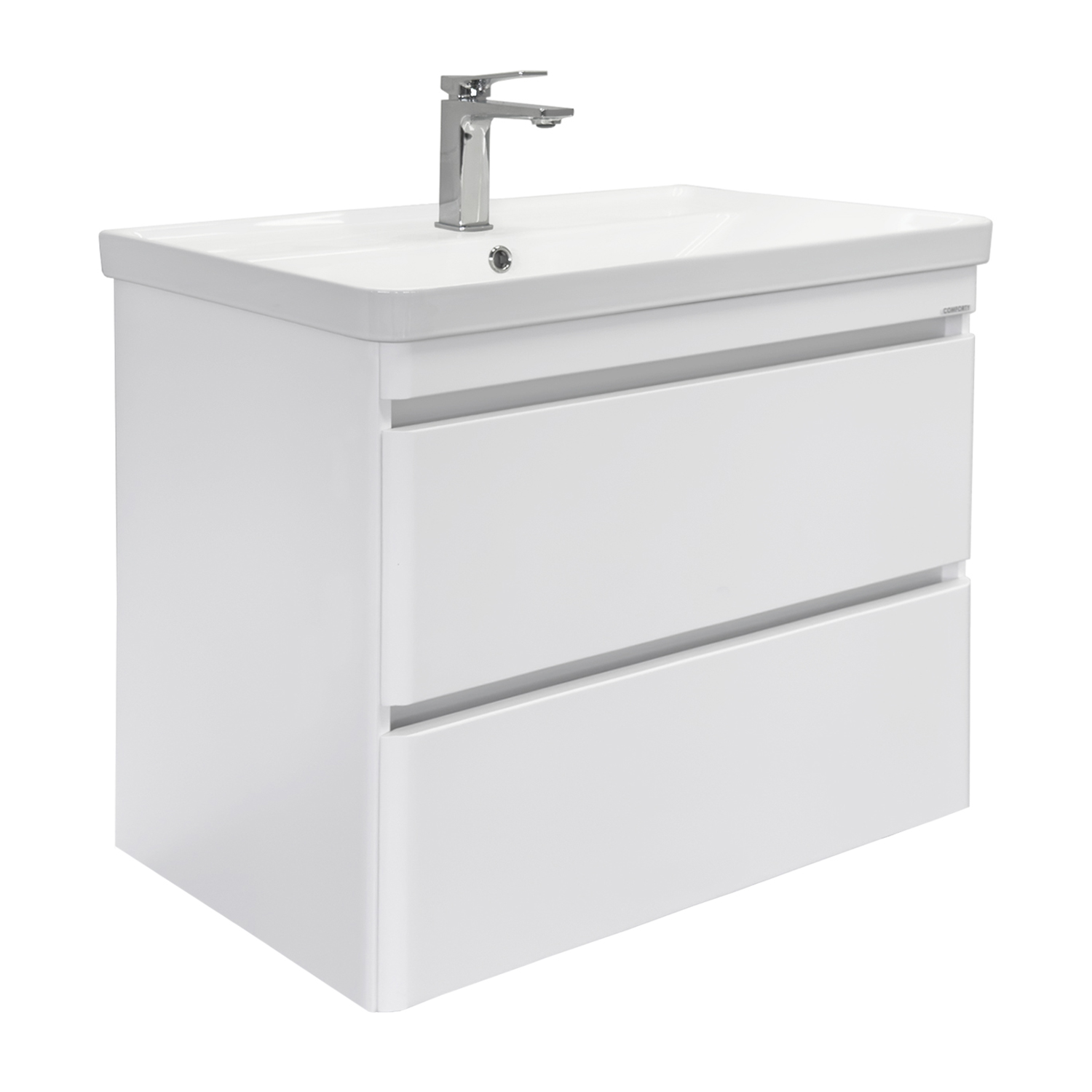 Тумба-умывальник подвесная Comforty Валдай-80П2 белая матовая с раковиной Comforty 4480