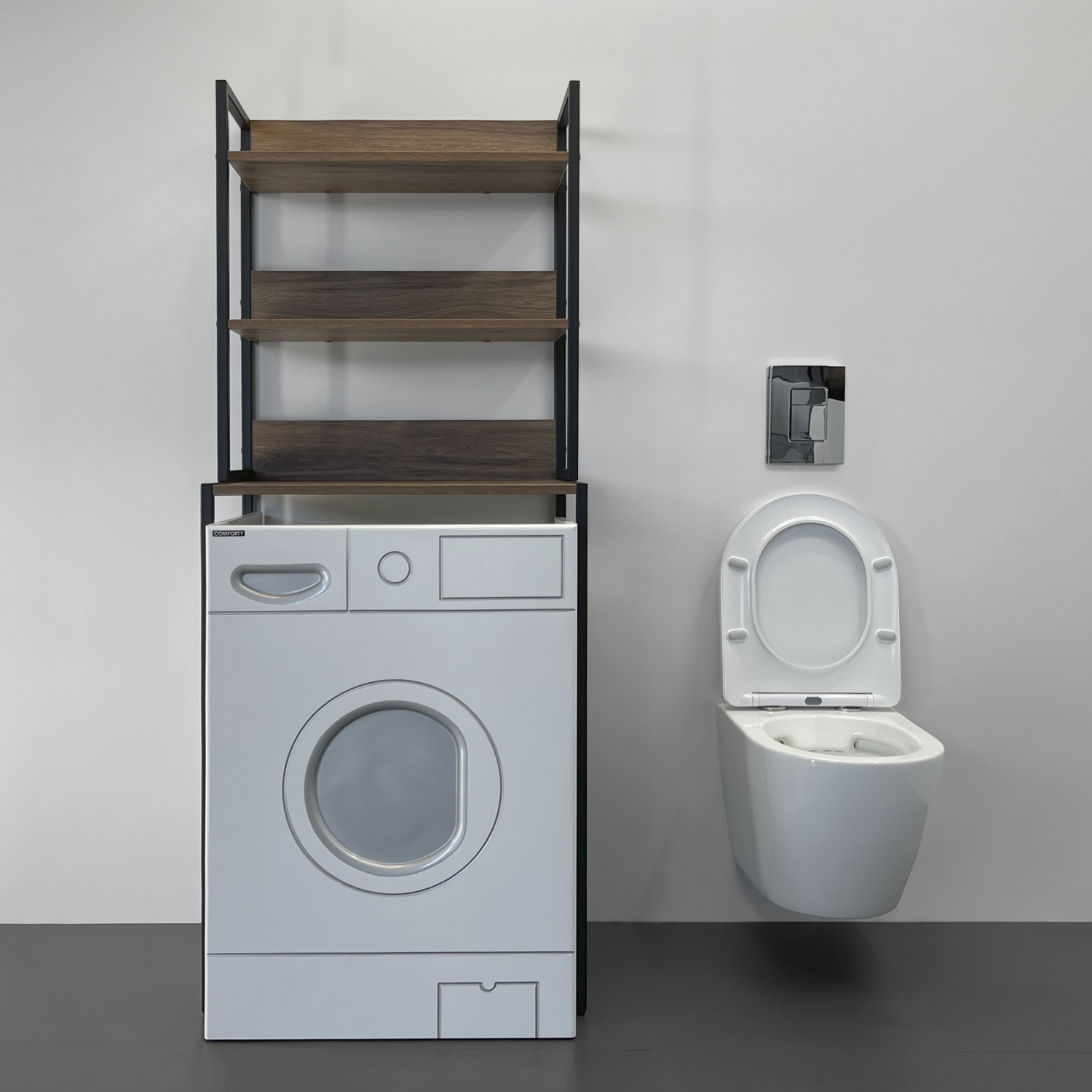 Стеллаж для стиральной машины Comforty дуб тёмно-коричневый