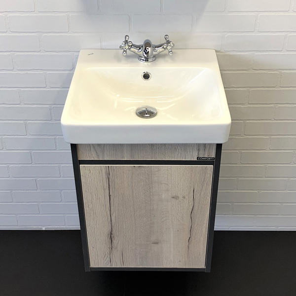 Тумба-умывальник Comforty Вена-45 дуб дымчатый с раковиной Адриана 45