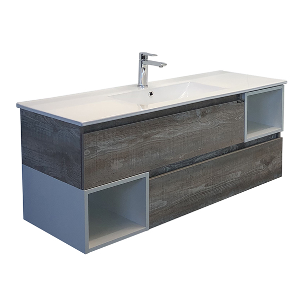 Тумба-умывальник Comforty Турин-120М дуб бежевый с раковиной Comforty 9120E