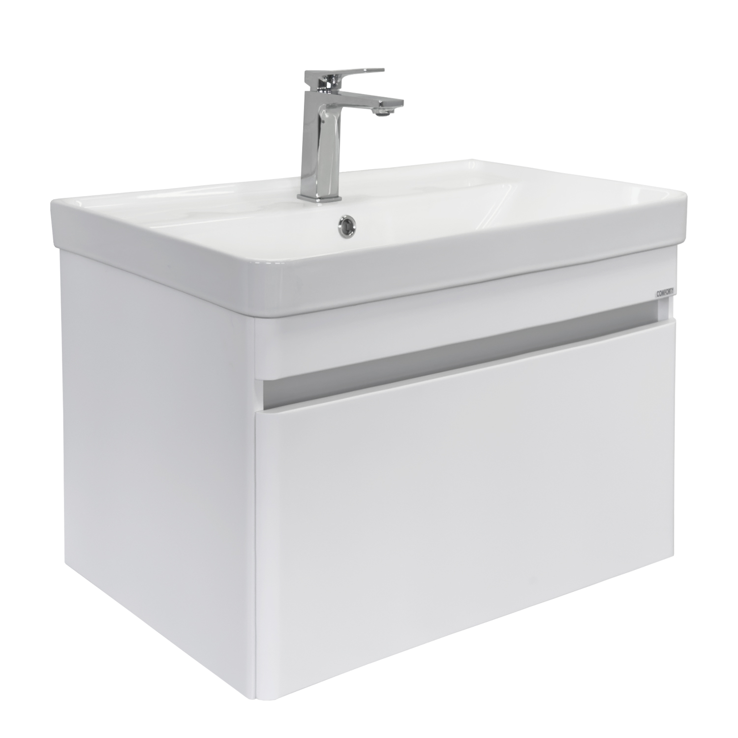 Подвесная тумба-умывальник Comforty Валдай-70П белый матовый с раковиной 4470